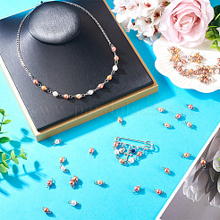 70Pcs 7 Colors Glass Pearl Round Connector Charms&nbsp;PALLOY-TA00264