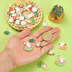 36Pcs 9 Styles Alloy Enamel Pendants&nbsp;ENAM-CJ0003-34