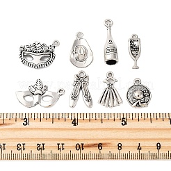 40Pcs 8 Styles Banquet Theme Tibetan Style Alloy Pendants&nbsp;TIBE-FP0001-09