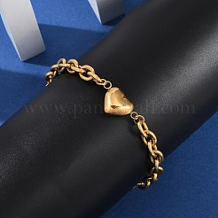 201 Stainless Steel Cable Chain Link Bracelets&nbsp;BJEW-M051-01G-1
