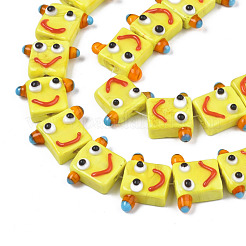 Handmade Bumpy Lampwork Beads Strands&nbsp;LAMP-N021-035D