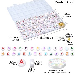 DIY Letter & Heart Acrylic & Plastic Stretch Bracelet Beaded Necklace Making Kit&nbsp;DIY-YW0008-41