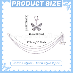 2Pcs Butterfly Alloy Shoe Charms&nbsp;AJEW-ME0003-05
