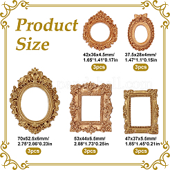 15Pcs 5 Styles Resin Photo Frame&nbsp;AJEW-HY0003-54A