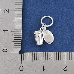 925 Sterling Silver Coffee Bean & Coffee Cup Charms&nbsp;STER-K183-02S