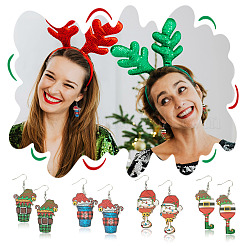 4Pair Christmas Iron Dangle Earrings for Women&nbsp;EJEW-TA00594
