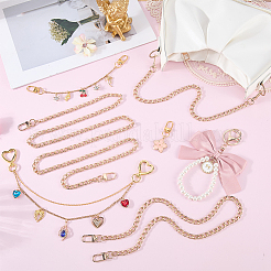8Pcs Iron Bag Extender Chains & Pendant Decorations&nbsp;HJEW-AR00039