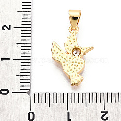 Brass Micro Pave Clear Cubic Zirconia Pendants&nbsp;KK-N268-07G