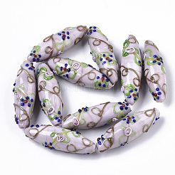 Handmade Gold Sand Lampwork Beads Strands&nbsp;LAMP-T007-02B