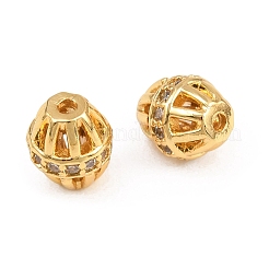 Brass Micro Pave Clear Cubic Zirconia Beads&nbsp;KK-Z162-13G