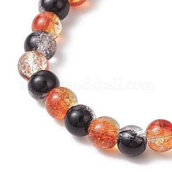 6Pcs Halloween Themed Glass Beads Stretch Bracelet Sets&nbsp;BJEW-JB12117