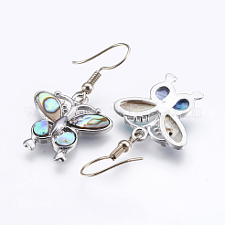 Abalone Shell/Paua Shell Dangle Earrings&nbsp;EJEW-F147-A04