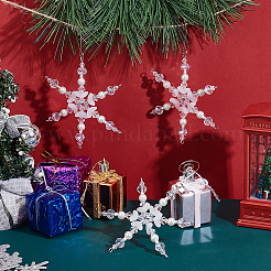 Christmas Snowflake Glass Pendant Decoration&nbsp;HJEW-GO00060