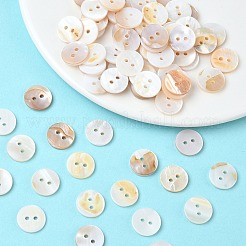 2-Hole Shell Flat Round Buttons&nbsp;BUTT-P012-09