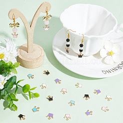60Pcs 5 Colors Alloy Enamel Charms&nbsp;ENAM-SC0003-43