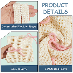 Polyester Bowknot Knitted Shoulder Bags for Women&nbsp;AJEW-WH20816-075A