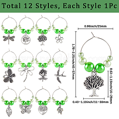 12Pcs Glass Wine Glass Charms&nbsp;AJEW-SC00050