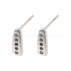 Teardrop Brass Micro Pave Clear Cubic Zirconia Stud Earrings&nbsp;EJEW-H180-26P