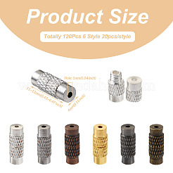 120Sets 6 Styles Column Brass Screw Clasps&nbsp;KK-KS0001-22