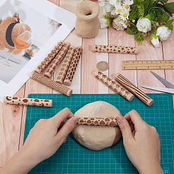 10Pcs 10 Styles Wood Rolling Pin&nbsp;AJEW-GF0014-29