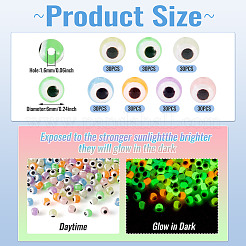 210Pcs 7 Colors Luminous & Printed Opaque Acrylic Beads&nbsp;LACR-TA0001-10