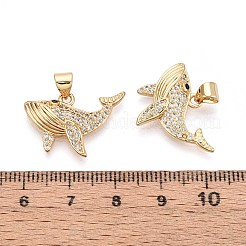 Brass Micro Pave Cubic Zirconia Pendants&nbsp;KK-T071-86G