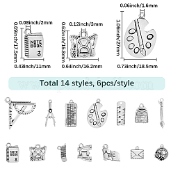 56Pcs 14 Styles Tibetan Style Alloy Pendants&nbsp;TIBE-SC0002-49-RS