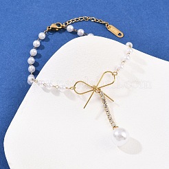 304 Stainless Steel & Crystal Rhinestone Charm Bracelets&nbsp;BJEW-G755-03G