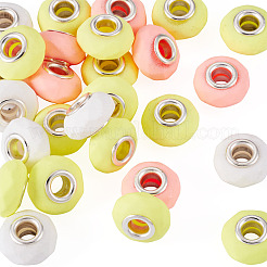 30Pcs Spray Painted Faceted Resin European Beads&nbsp;RESI-TADJ0001-05A