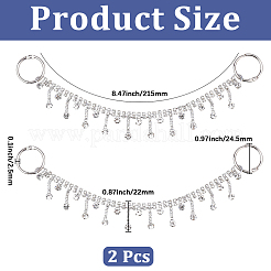 2Pcs Iron & Resin Rhinrstone Shoe Decoration Chain&nbsp;DIY-CY0002-48