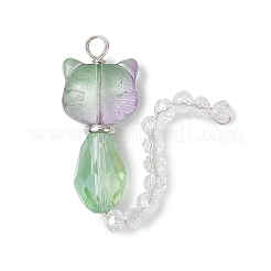 5Pcs Glass Pendants&nbsp;PALLOY-JF04006