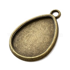 Flat Teardrop Alloy Pendant Cabochon Settings&nbsp;X-PALLOY-N0088-01AB-NF