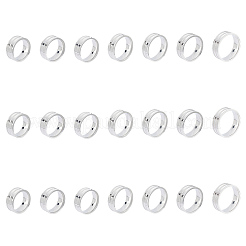 21Pcs 7 Size 201 Stainless Steel Ring Core Blank for Inlay Jewelry Making&nbsp;RJEW-UN0002-39