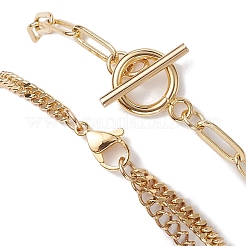 2Pcs 2 Styles Brass Twist Chain Bracelets and Paperclip Chain Bracelets for Women Men&nbsp;BJEW-JB10593