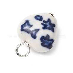 Hand Painted Star & Moon Heart Porcelain Pendants&nbsp;PALLOY-JF04681