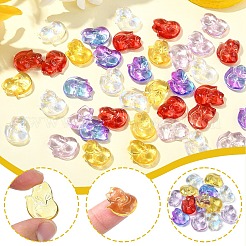 50Pcs 5 Colors Transparent Spray Painted Glass Pendants&nbsp;GLAA-YW0003-94