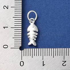925 Sterling Silver Fish Charms with Jump Rings&nbsp;STER-E071-01S-07