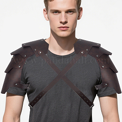 1Pc Medieval PU Leather Double Shoulder Armor&nbsp;AJEW-CL0002-44