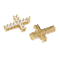 Brass Micro Pave Clear Cubic Zirconia Pendants&nbsp;KK-L257-13G