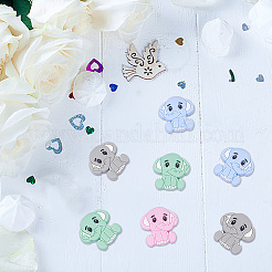 16Pcs 4 Colors Elephant Silicone Beads&nbsp;SIL-OC0001-07