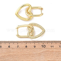 Brass Micro Pave Cubic Zirconia Huggie Hoop Earrings&nbsp;EJEW-G274-08G-01