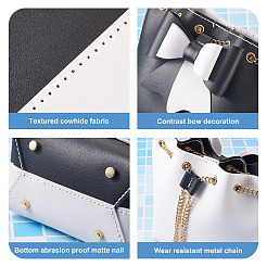 DIY Imitation Leather Knitting Crochet Bowknot Bucket Bags&nbsp;GN-TAC0001-06B