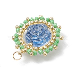 Glass Seed Beaded Flower Pendants&nbsp;PALLOY-MZ00859