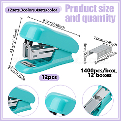 12Pcs 3 Colors Plastic & Iron Office Stapler&nbsp;AJEW-GO0003-06
