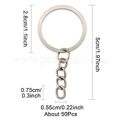 50Pcs Iron Keychain Ring&nbsp;IFIN-FS0001-56