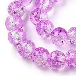 Baking Paint Crackle Glass Beads Strands&nbsp;X-CCG-S001-8mm-14