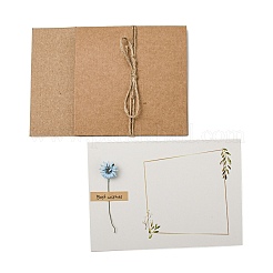 Dried Daisy Paper Thank You Greeting Cards&nbsp;AJEW-K043-01D