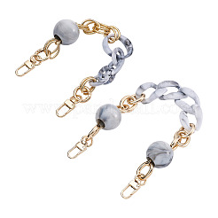 2Pcs 2 Style Oval & Round Beads Acrylic Bag Handle&nbsp;FIND-GN0001-16B