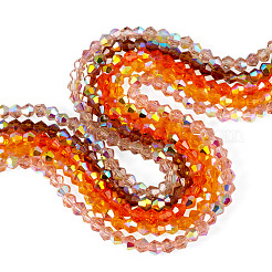 10 Strands 5 Colors Electroplate Transparent Glass Beads Strands&nbsp;EGLA-TA0013-78D