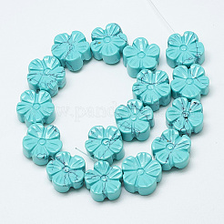 Carved Synthetic Turquoise Beads Strands&nbsp;G-T122-08I